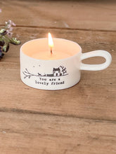Load image into Gallery viewer, Handled Tealight Cup &#39;Lovely Friend&#39;
