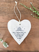 Load image into Gallery viewer, Hanging Porcelain Heart ~ Family
