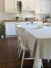 Load image into Gallery viewer, Country Grey Ticking Table Cloth