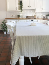 Load image into Gallery viewer, Country Grey Ticking Table Cloth