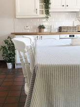 Load image into Gallery viewer, Country Grey Ticking Table Cloth