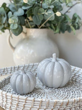 Load image into Gallery viewer, Grey Ceramic Pumpkin ~ Medium
