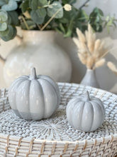 Load image into Gallery viewer, Grey Ceramic Pumpkin ~ Small
