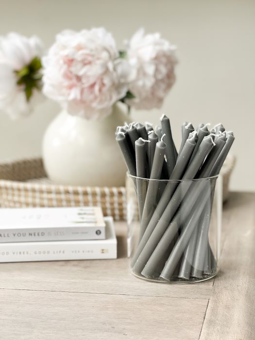 Taper Candle Bundle ~ Charcoal
